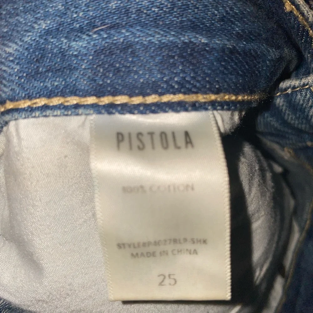 Pistola High Rise‎ Distressed Denim Shorts - Raw Hem Light Wash - Size 25